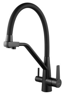 Смеситель для кухни Shevanik S968H с подключением фильтра чёрный